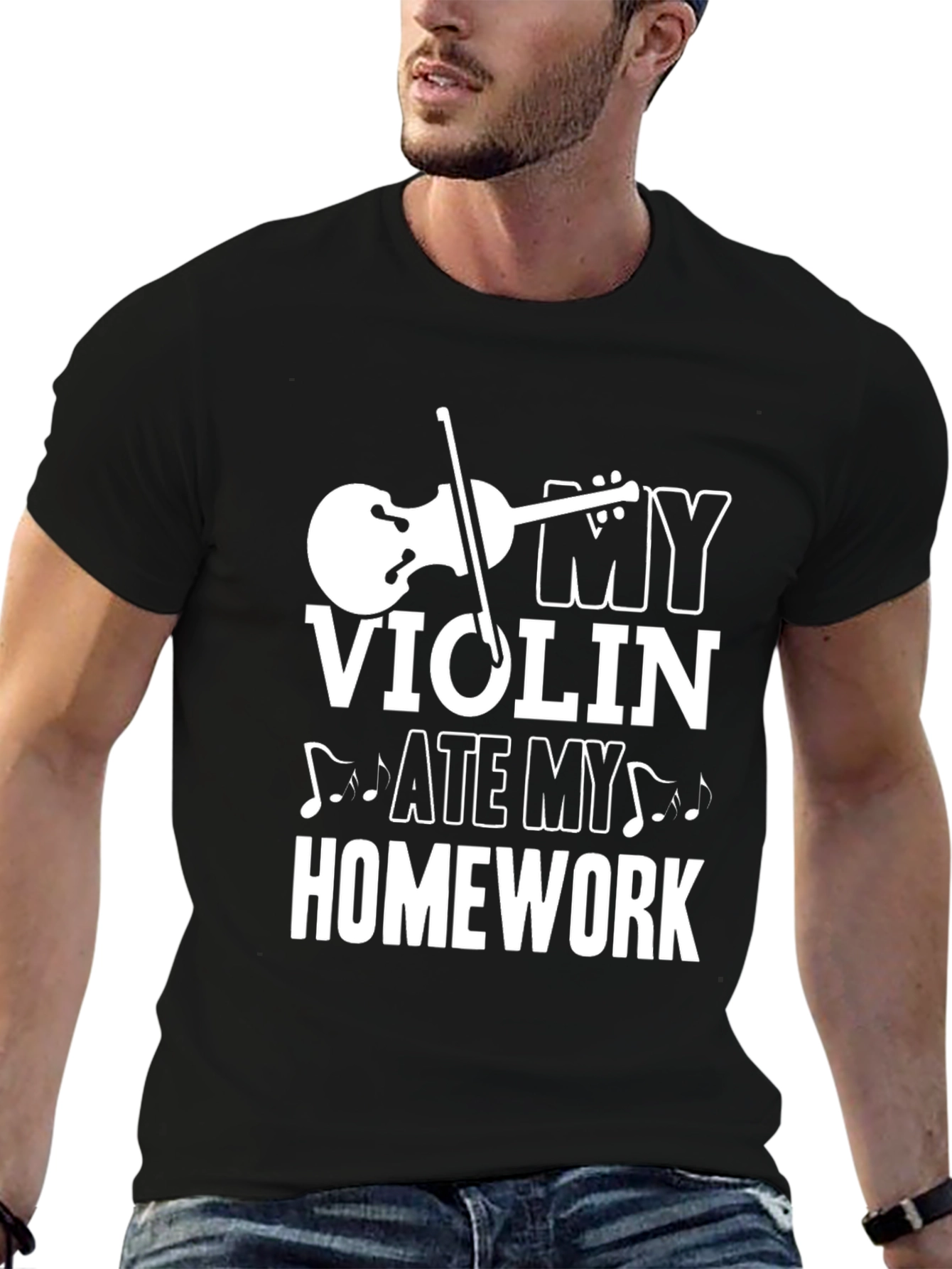 Violin Ate My Homework Funny Music T-Shirt