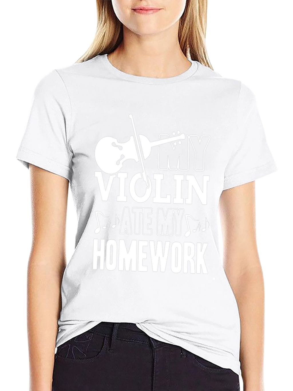 Violin Ate My Homework Funny Music T-Shirt
