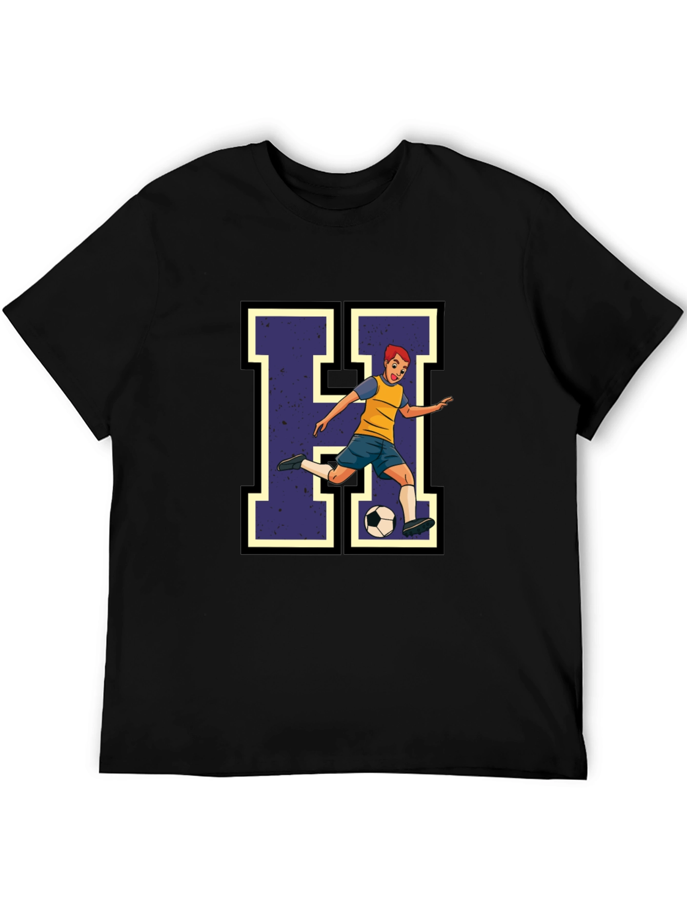 Soccer Player H Graphic Tee - Black