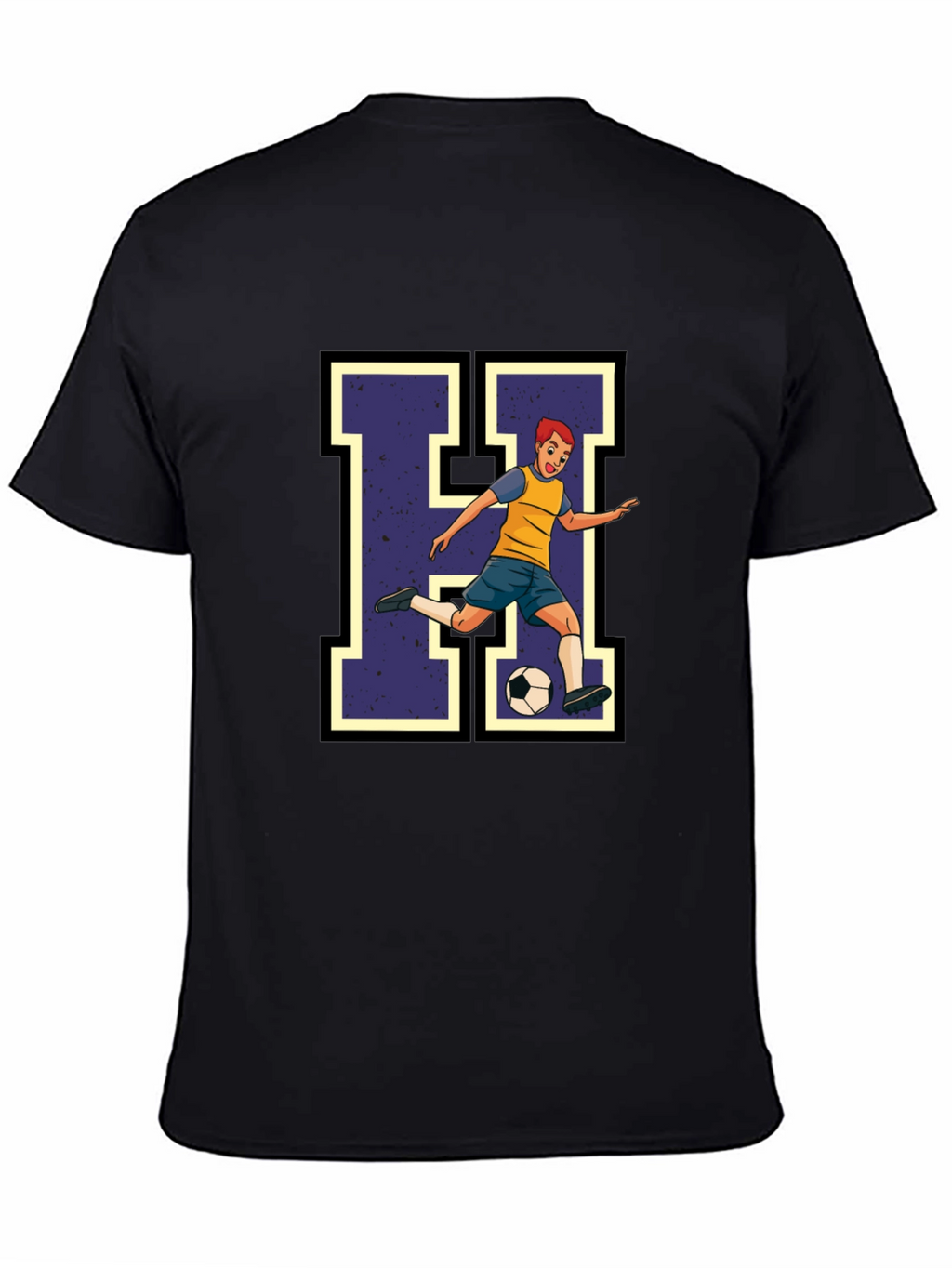 Soccer Player H Graphic Tee - Black