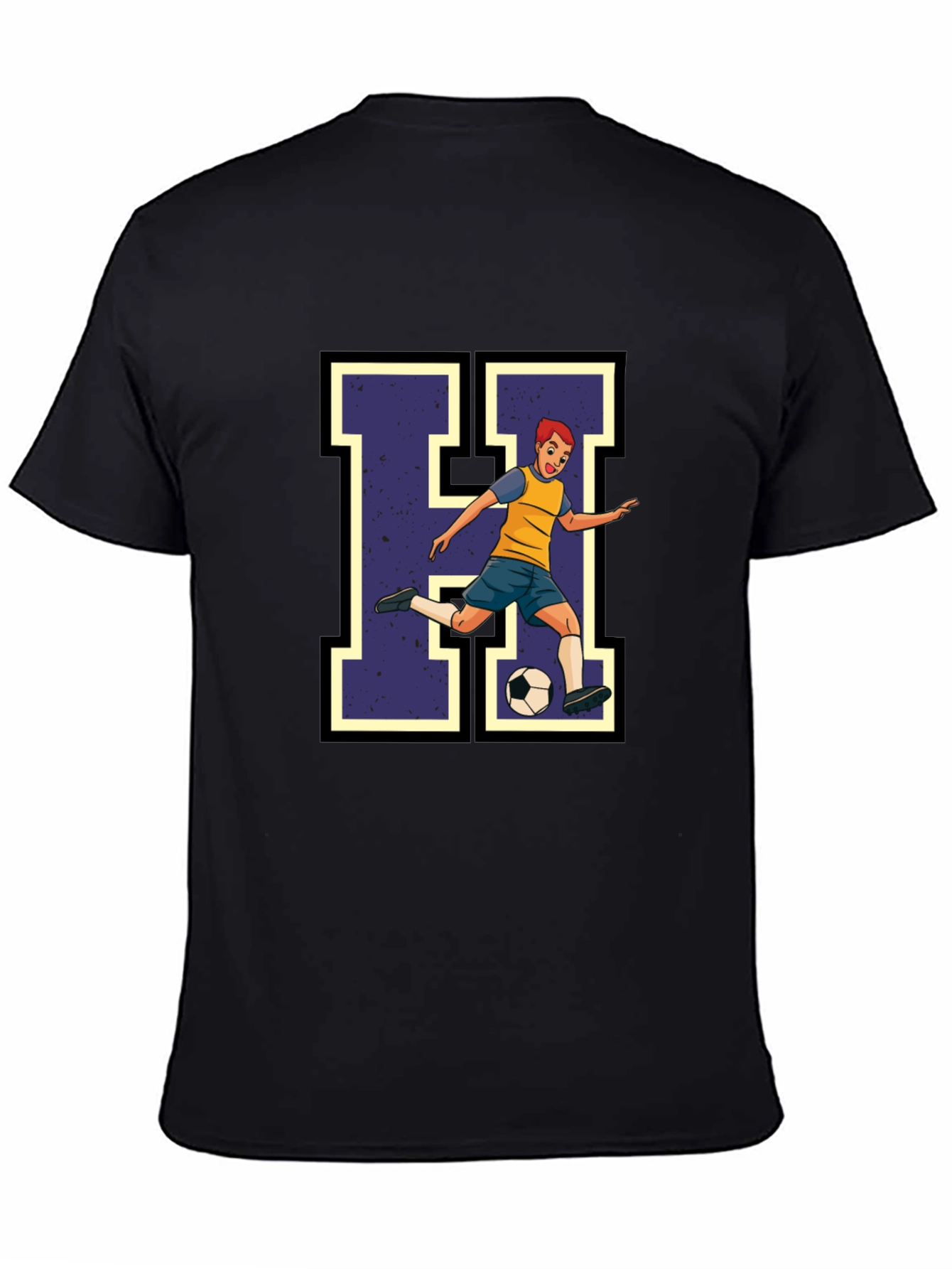 Soccer Player H Graphic Tee - Black