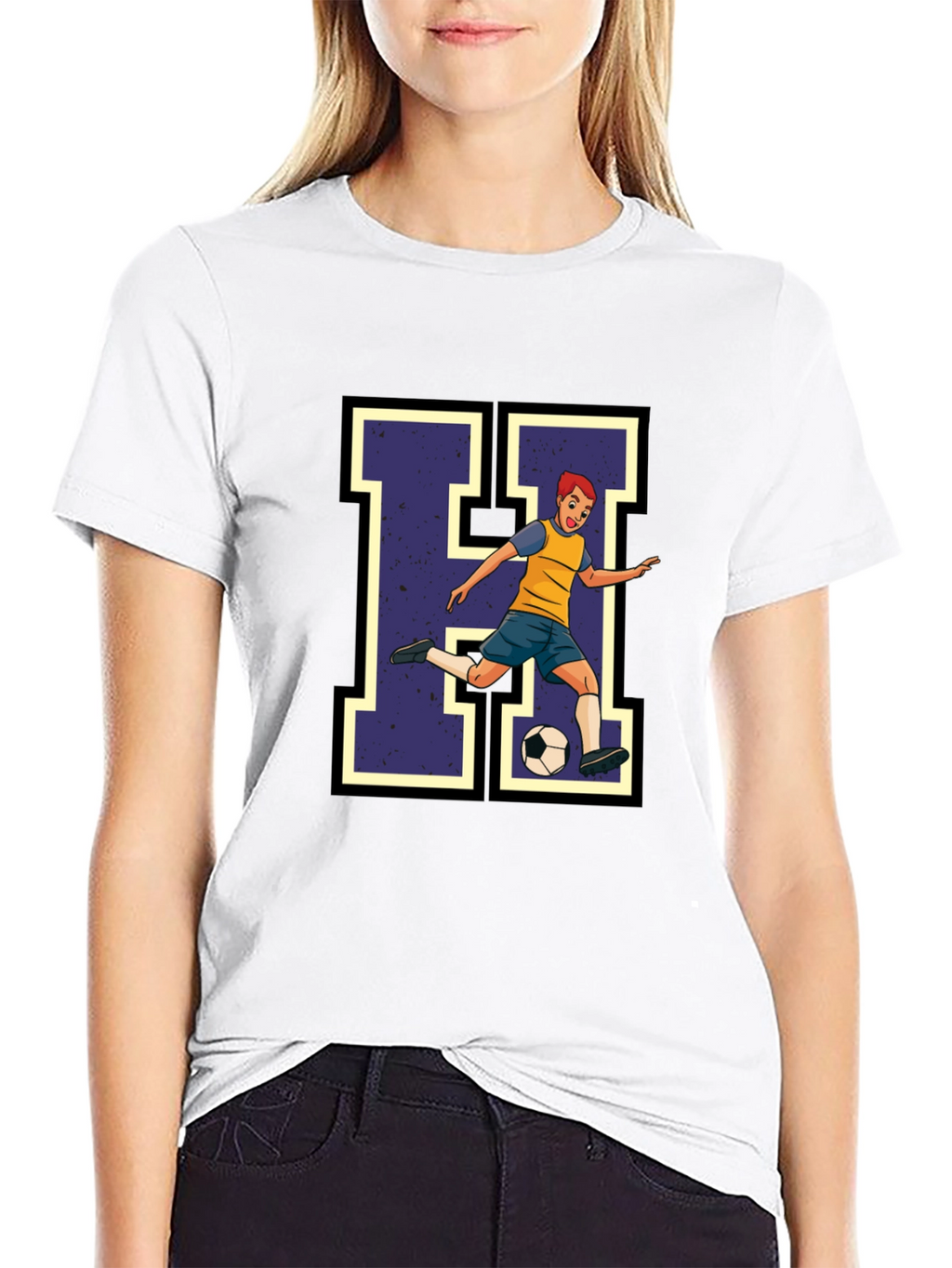 Soccer Player H Graphic Tee - Black