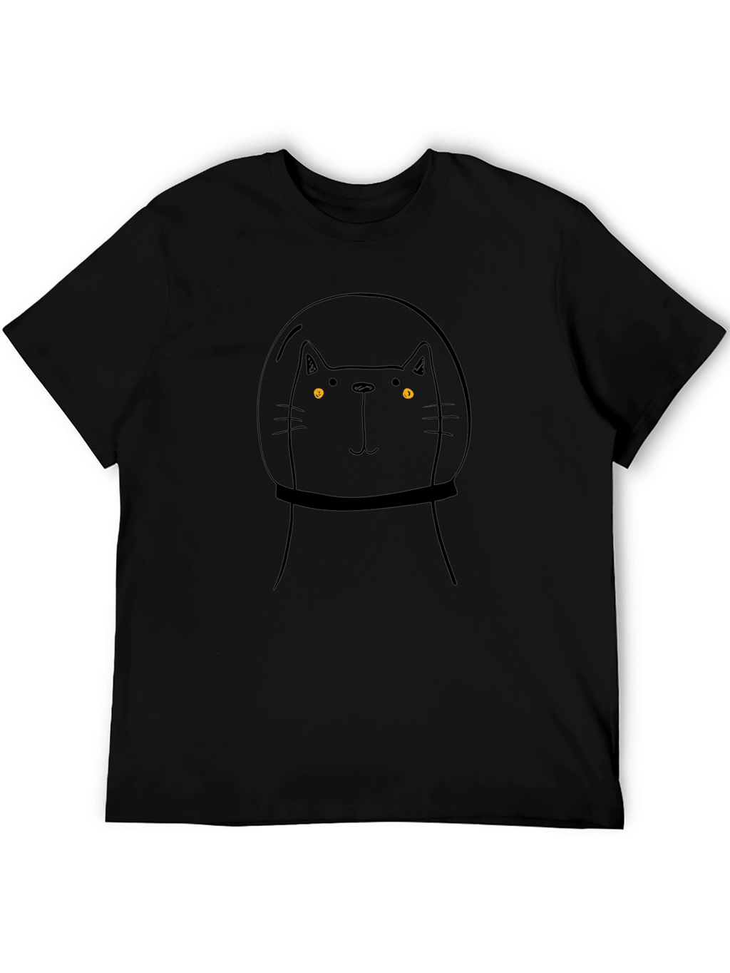Cat Astronaut Black T-Shirt
