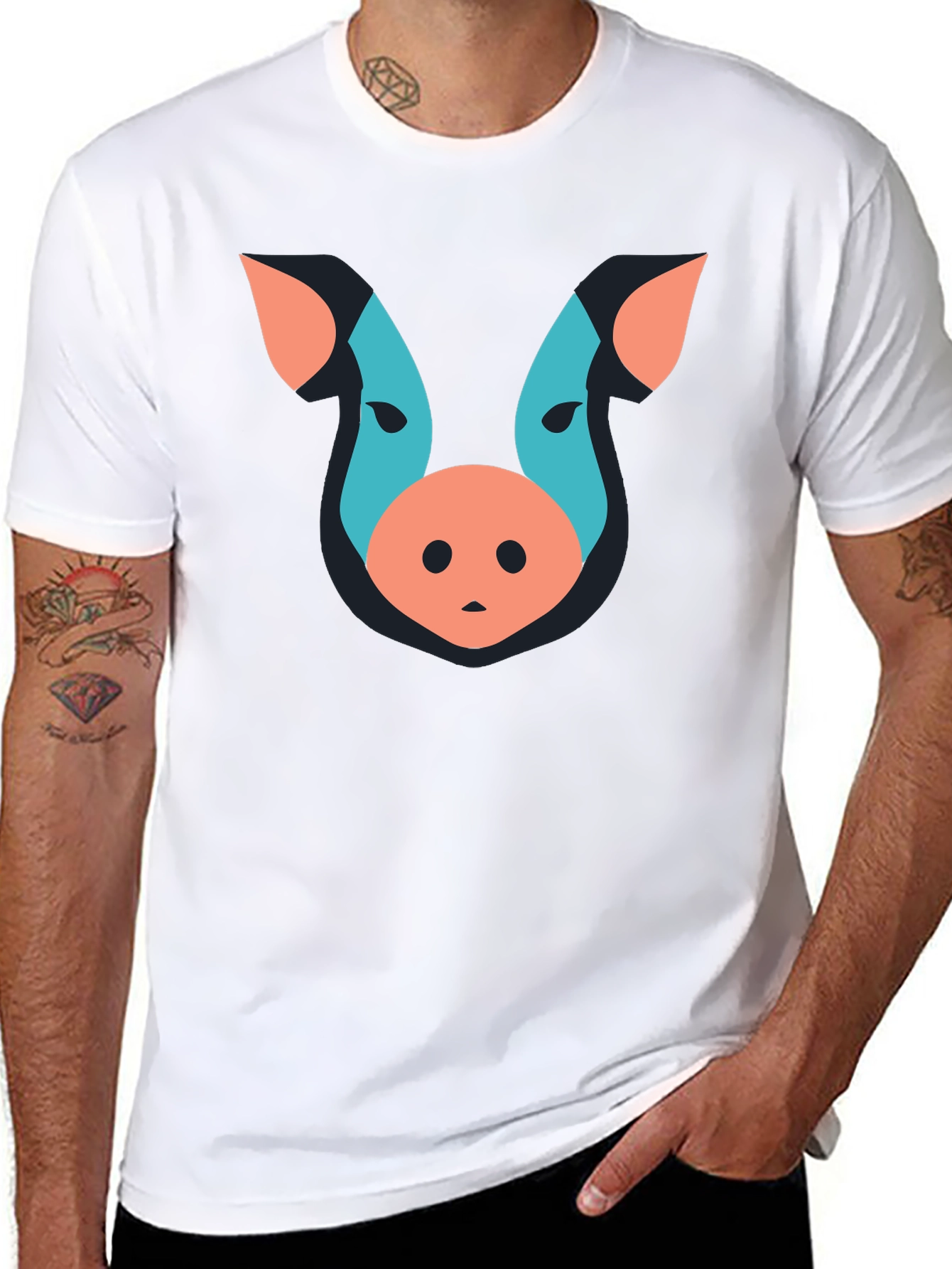Abstract Pig Graphic Tee - Unisex