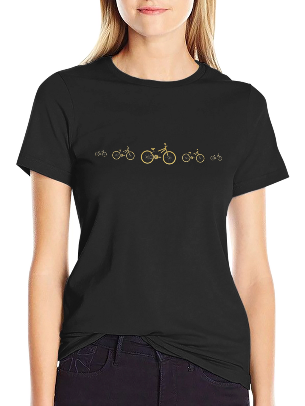 Bicycle Graphic Print Tee - Black