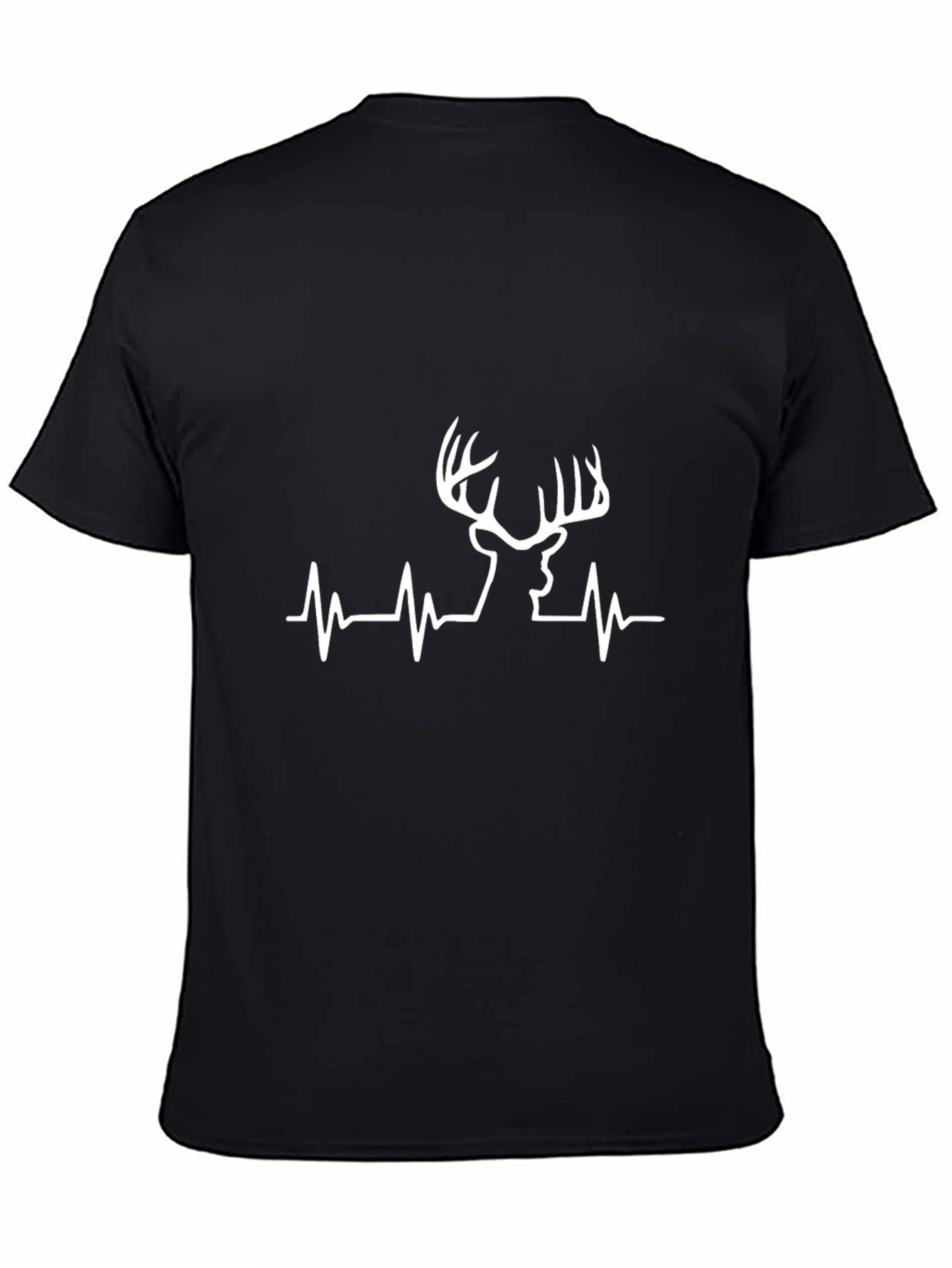 Deer Heartbeat Graphic Tee - Black