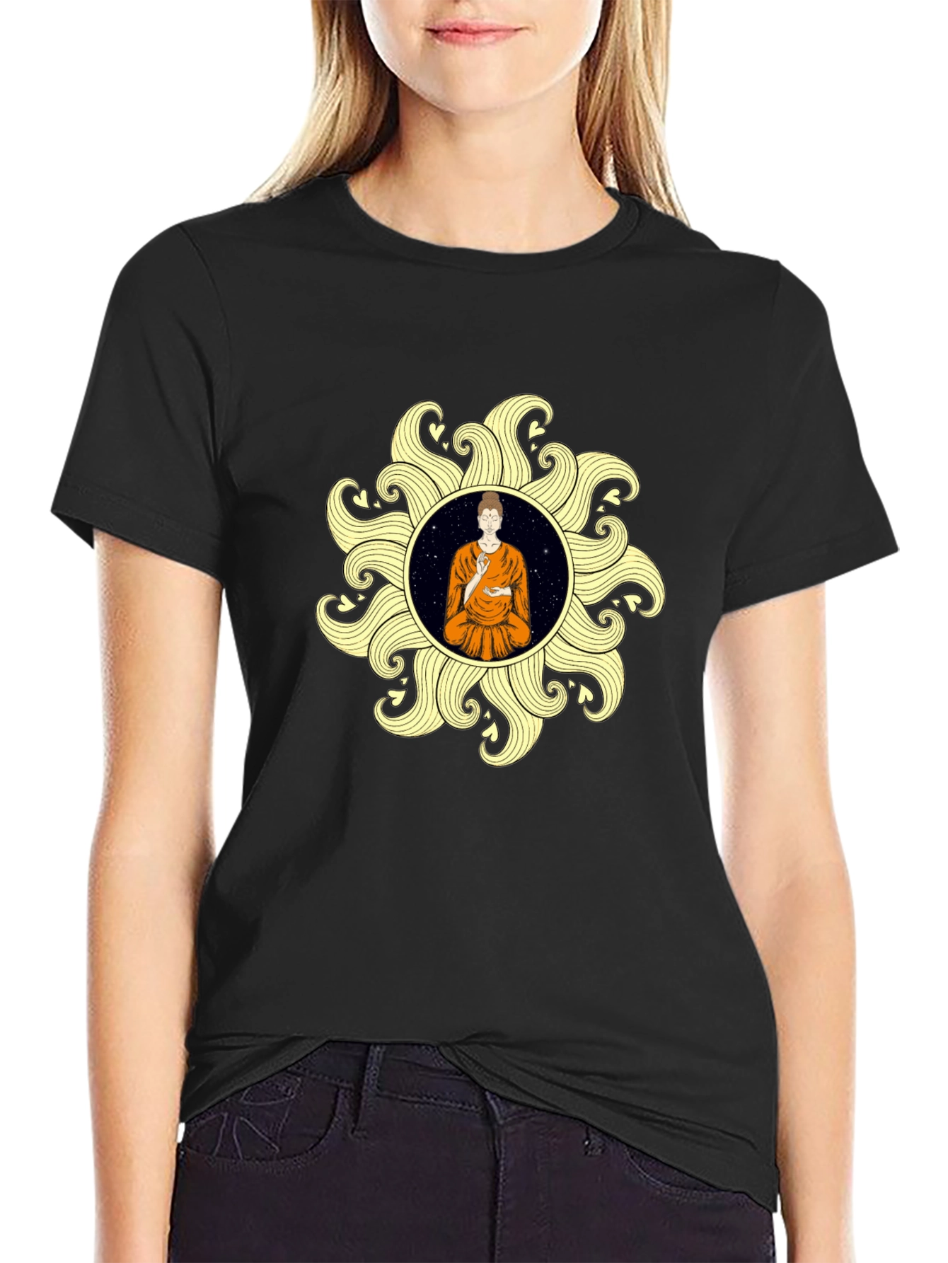 Buddha Sun Graphic Tee - Stylish & Unique Design