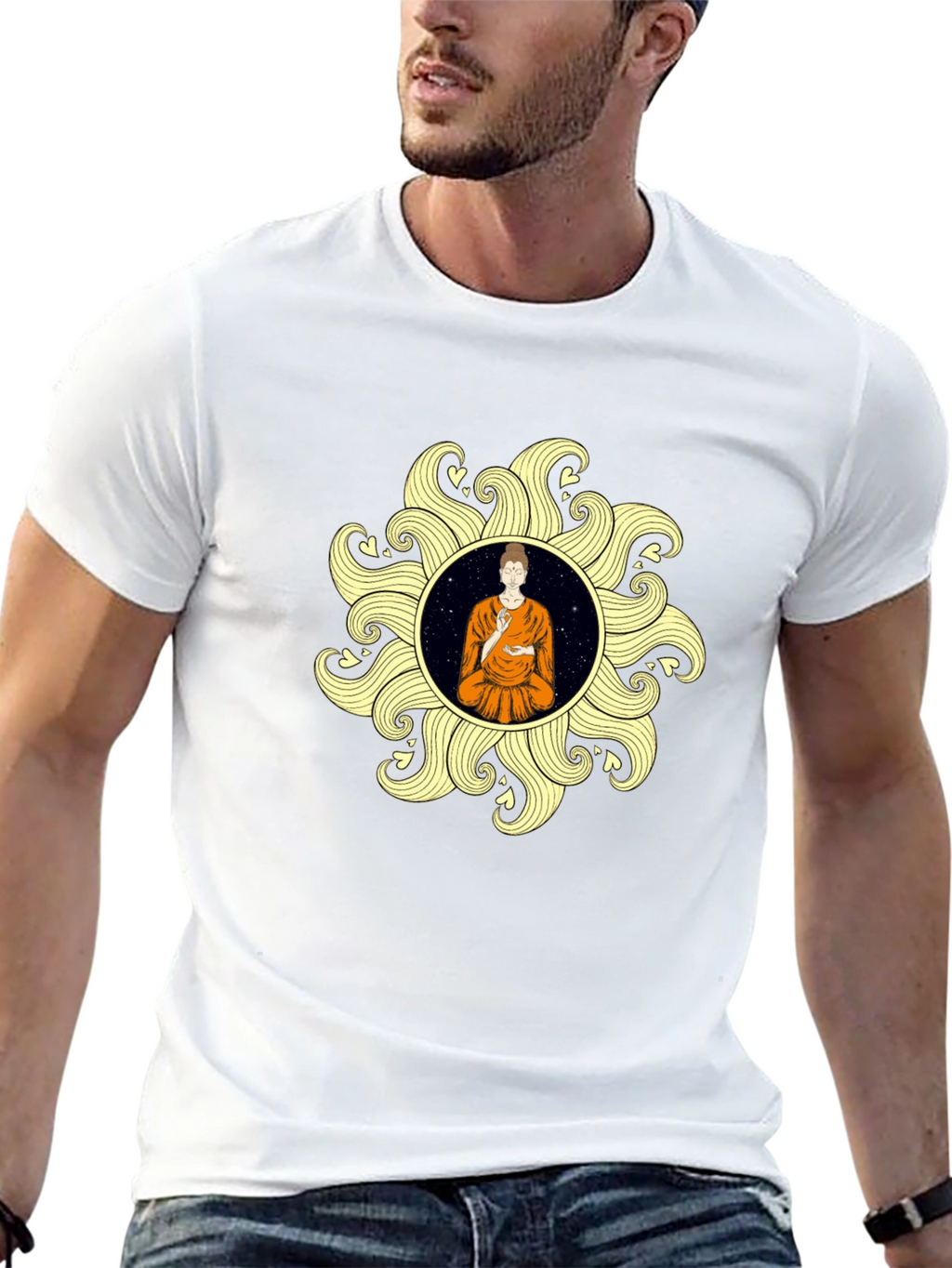 Buddha Sun Graphic Tee - Stylish & Unique Design