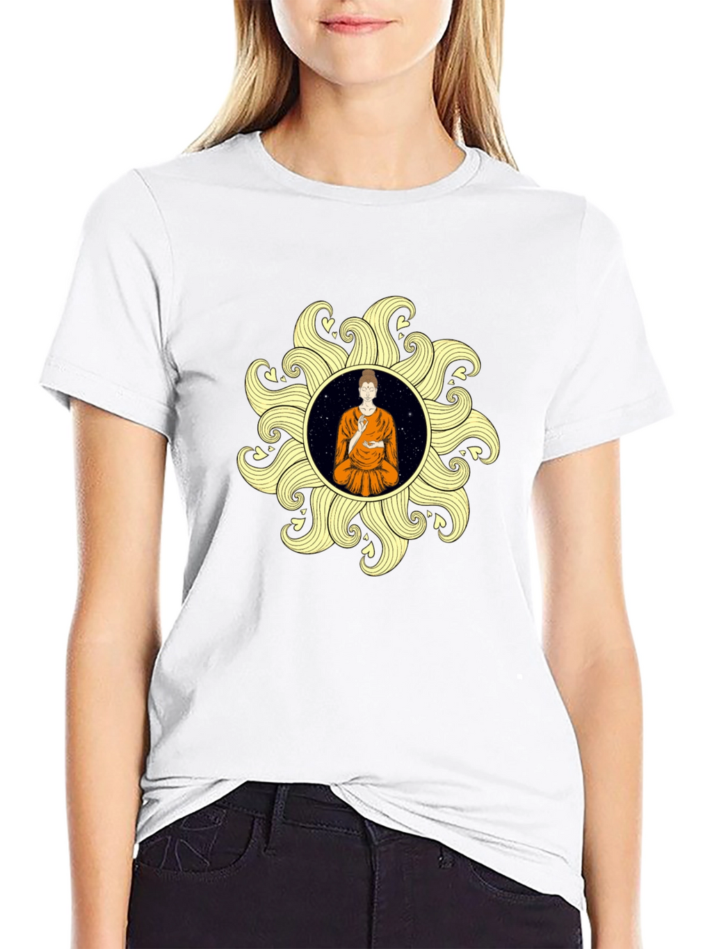 Buddha Sun Graphic Tee - Stylish & Unique Design
