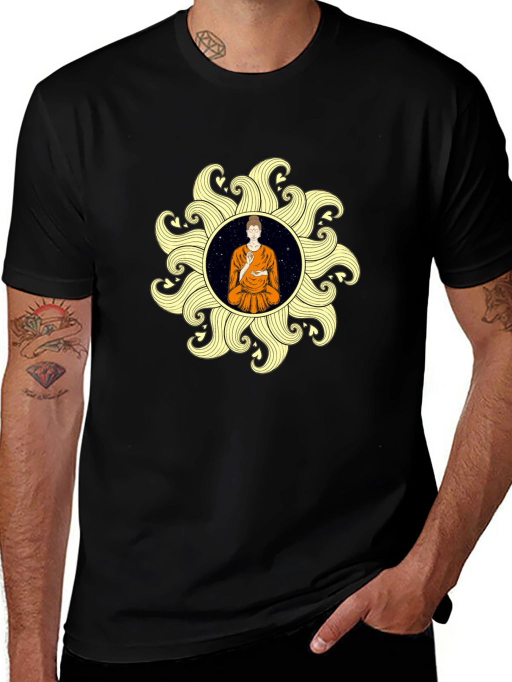 Buddha Sun Graphic Tee - Stylish & Unique Design