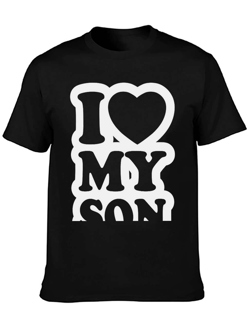 I Heart My Son Black Graphic T-Shirt