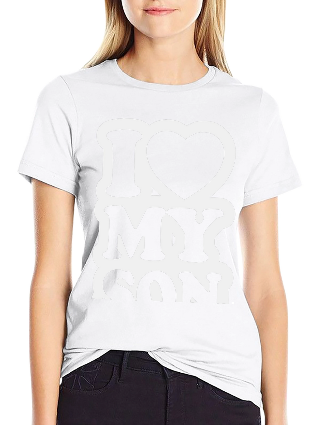 I Heart My Son Black Graphic T-Shirt