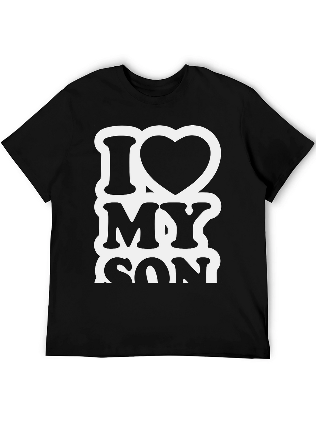 I Heart My Son Black Graphic T-Shirt