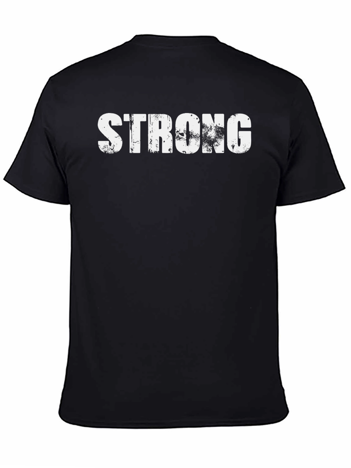 Mens Strong Graphic Print Black T-Shirt