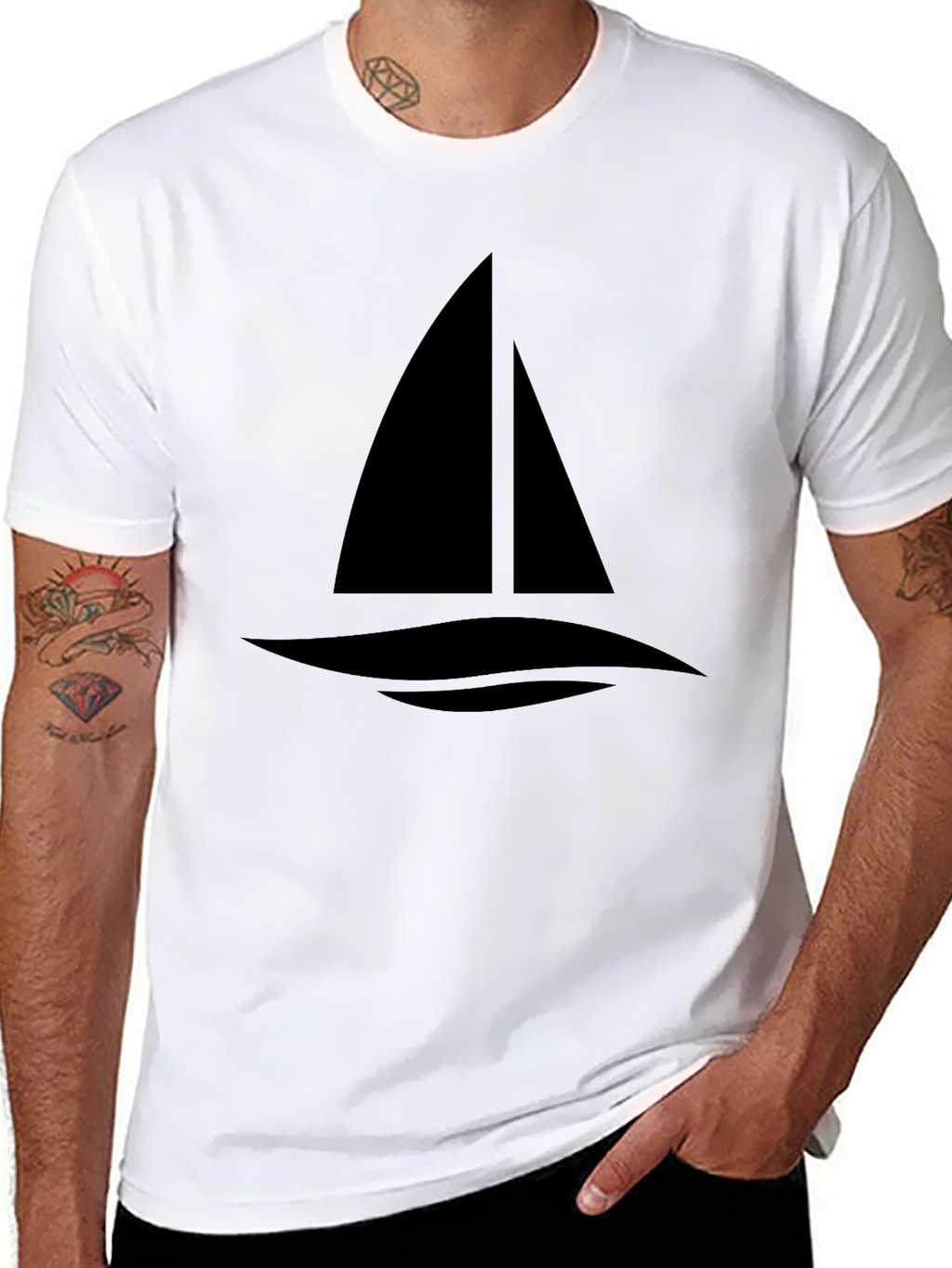 Sailing Graphic Tee - Classic Black Cotton T-Shirt