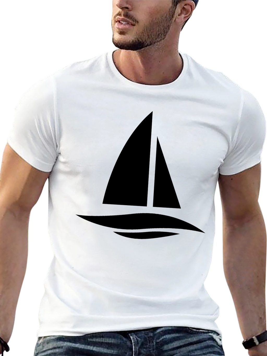 Sailing Graphic Tee - Classic Black Cotton T-Shirt