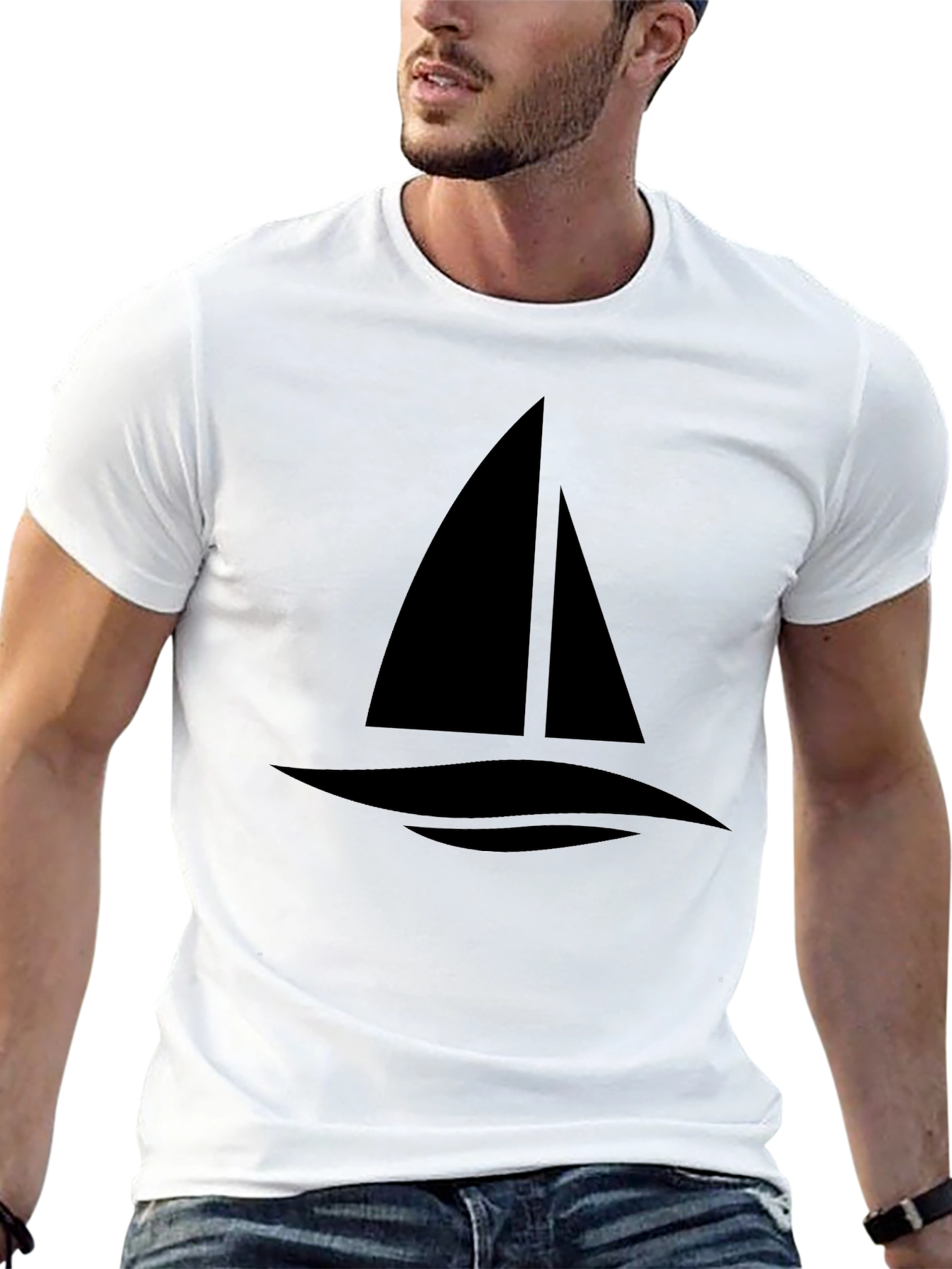 Sailing Graphic Tee - Classic Black Cotton T-Shirt
