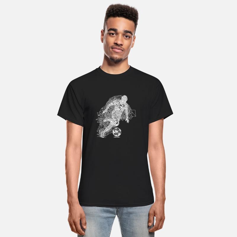 Geometric Soccer Player Runs With Ball