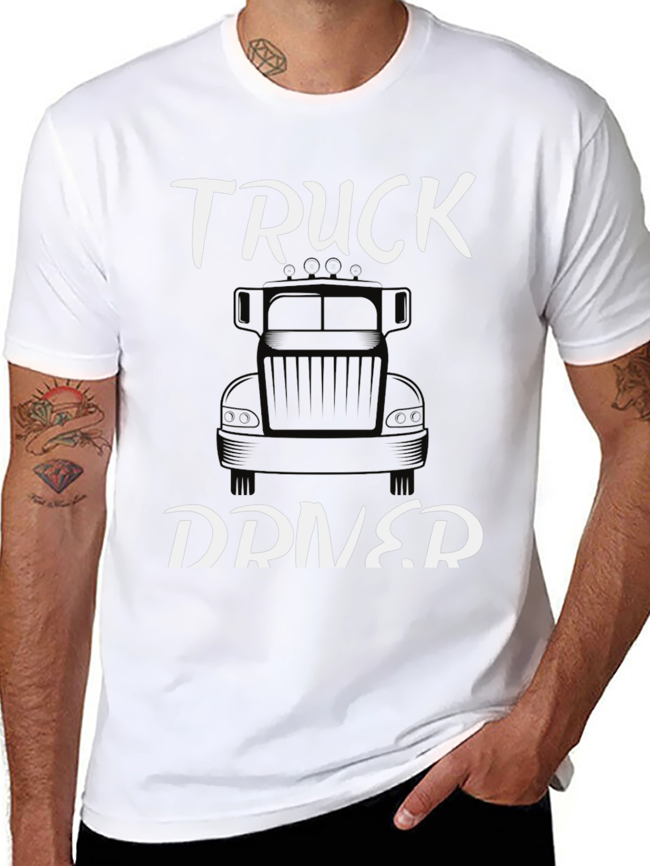 Truck Driver Graphic Tee - Classic Black Cotton T-Shirt