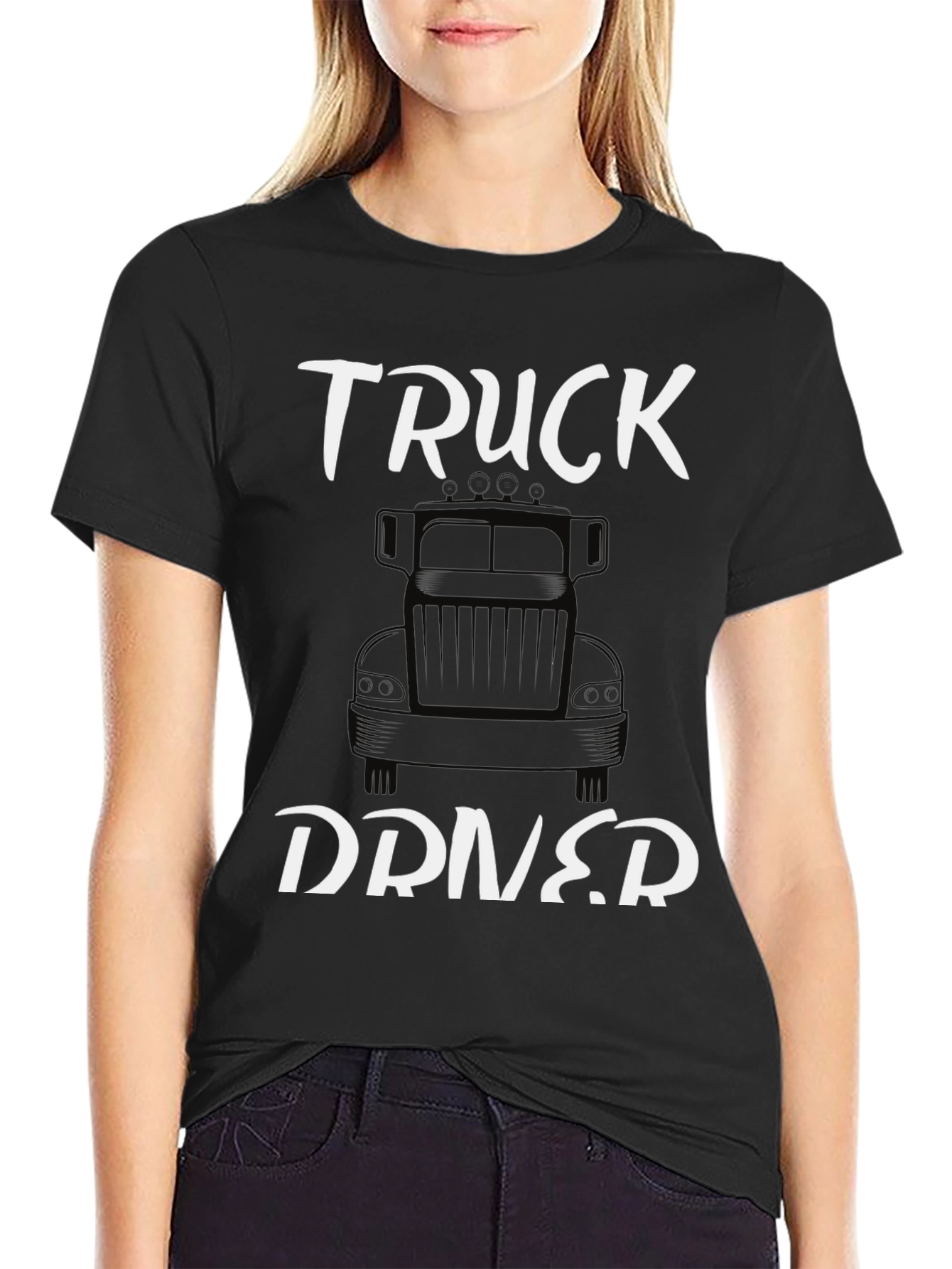 Truck Driver Graphic Tee - Classic Black Cotton T-Shirt