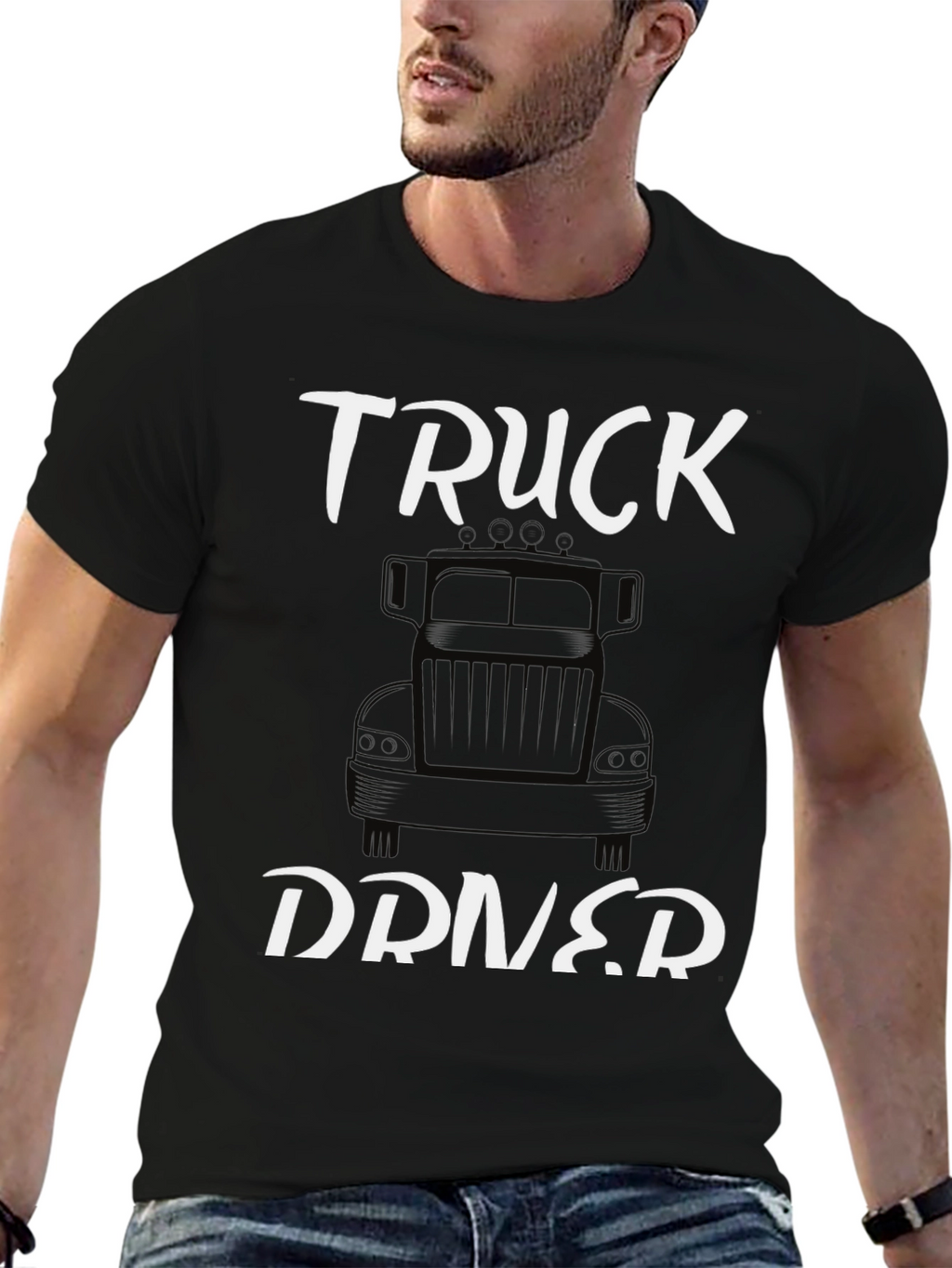Truck Driver Graphic Tee - Classic Black Cotton T-Shirt