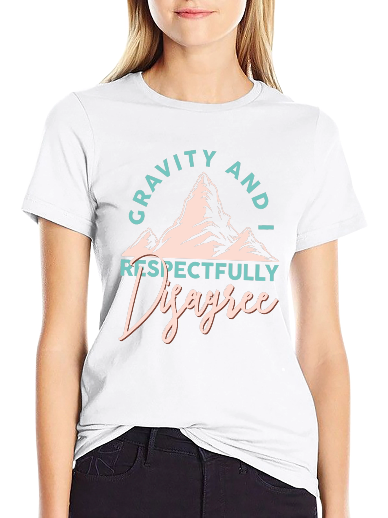 Gravity I Disagree Black Graphic T-Shirt