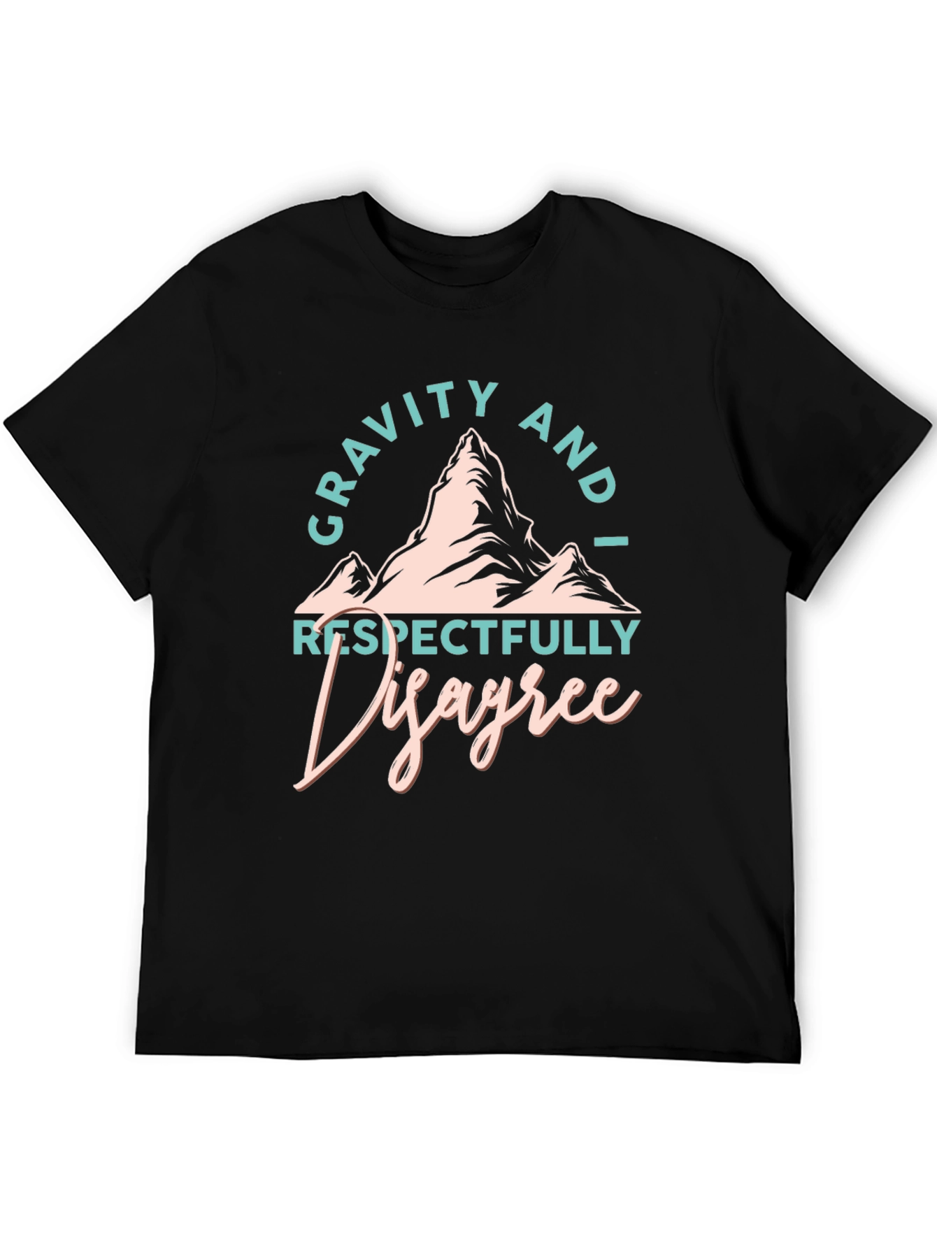 Gravity I Disagree Black Graphic T-Shirt
