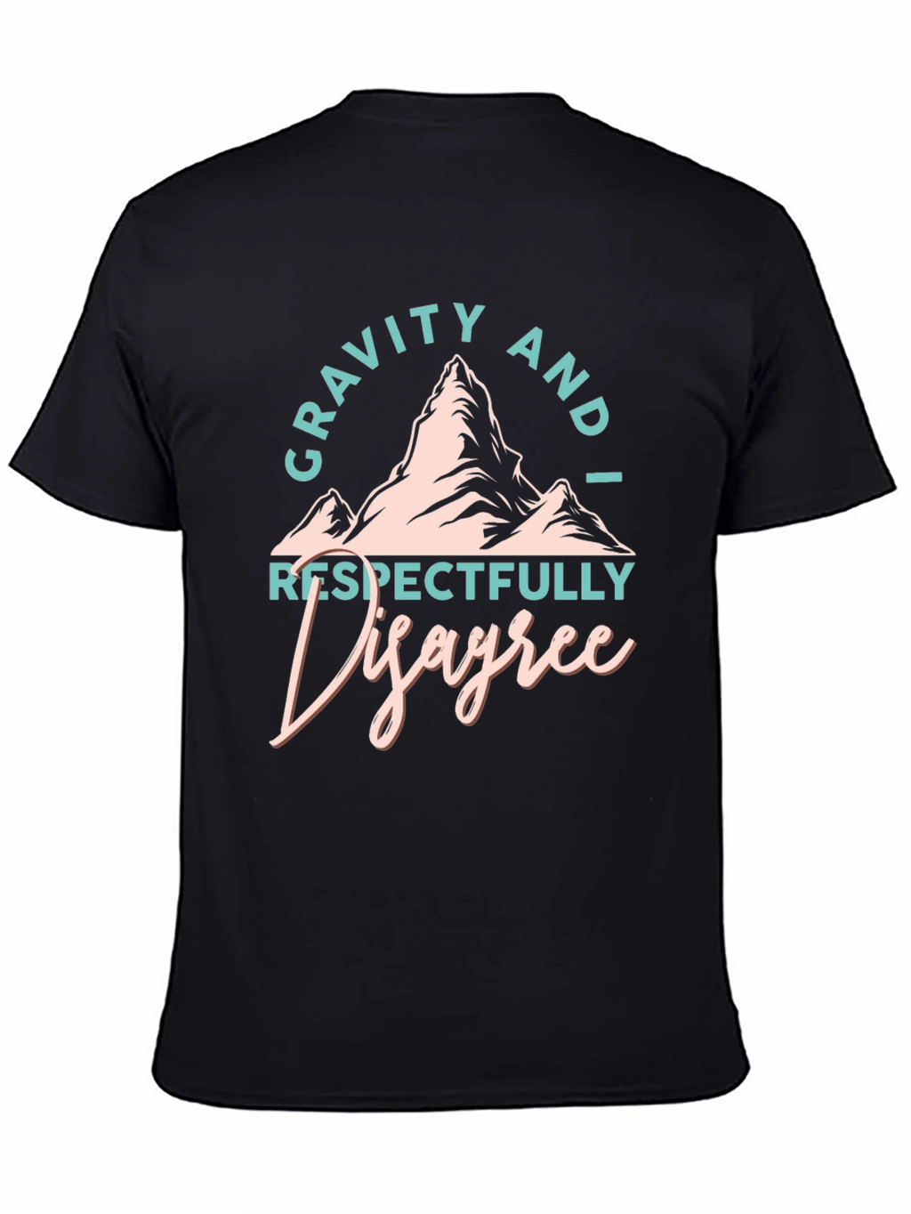 Gravity I Disagree Black Graphic T-Shirt