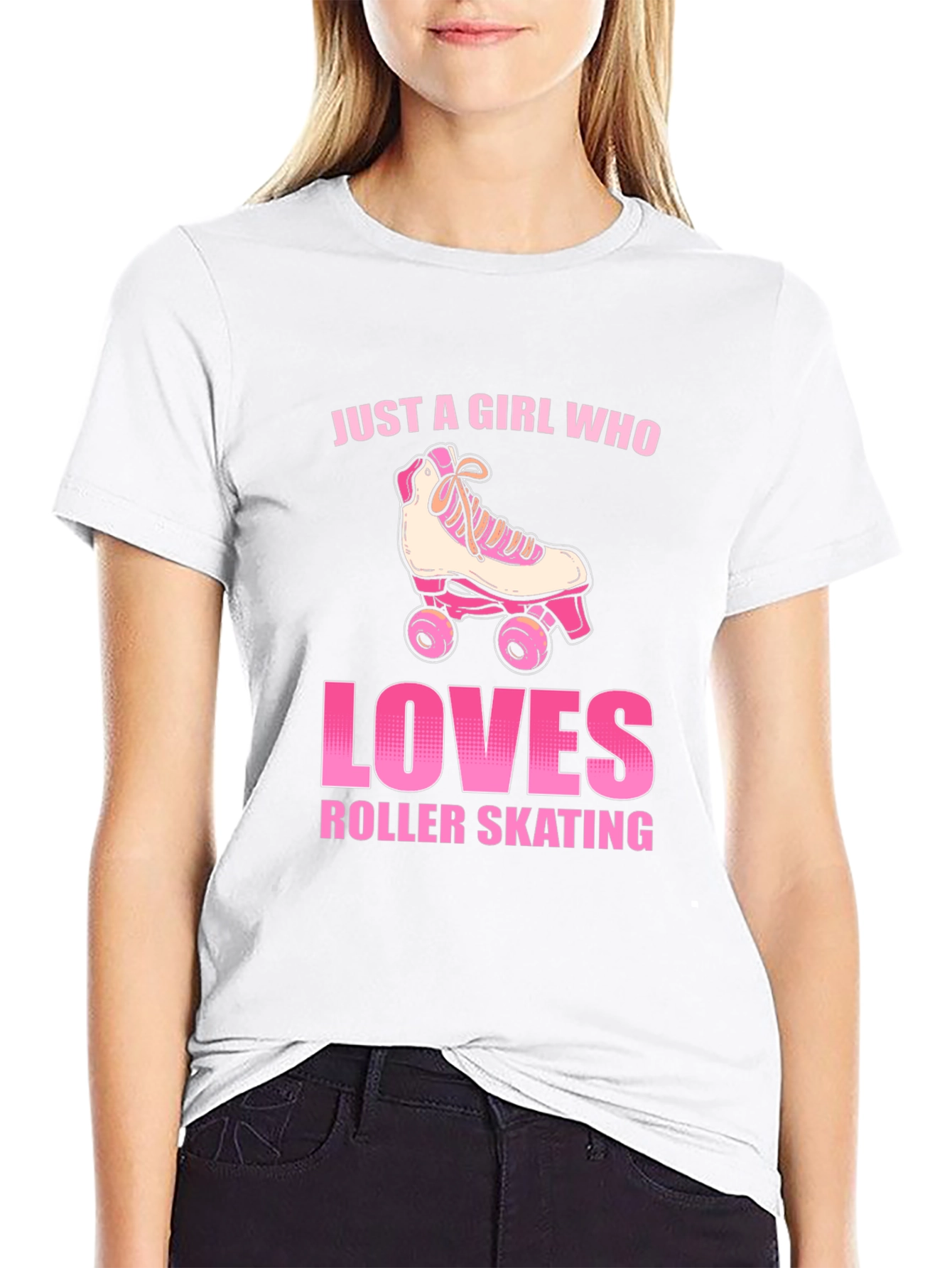 Just a Girl Who Loves Roller Skating Graphic T-Shirt