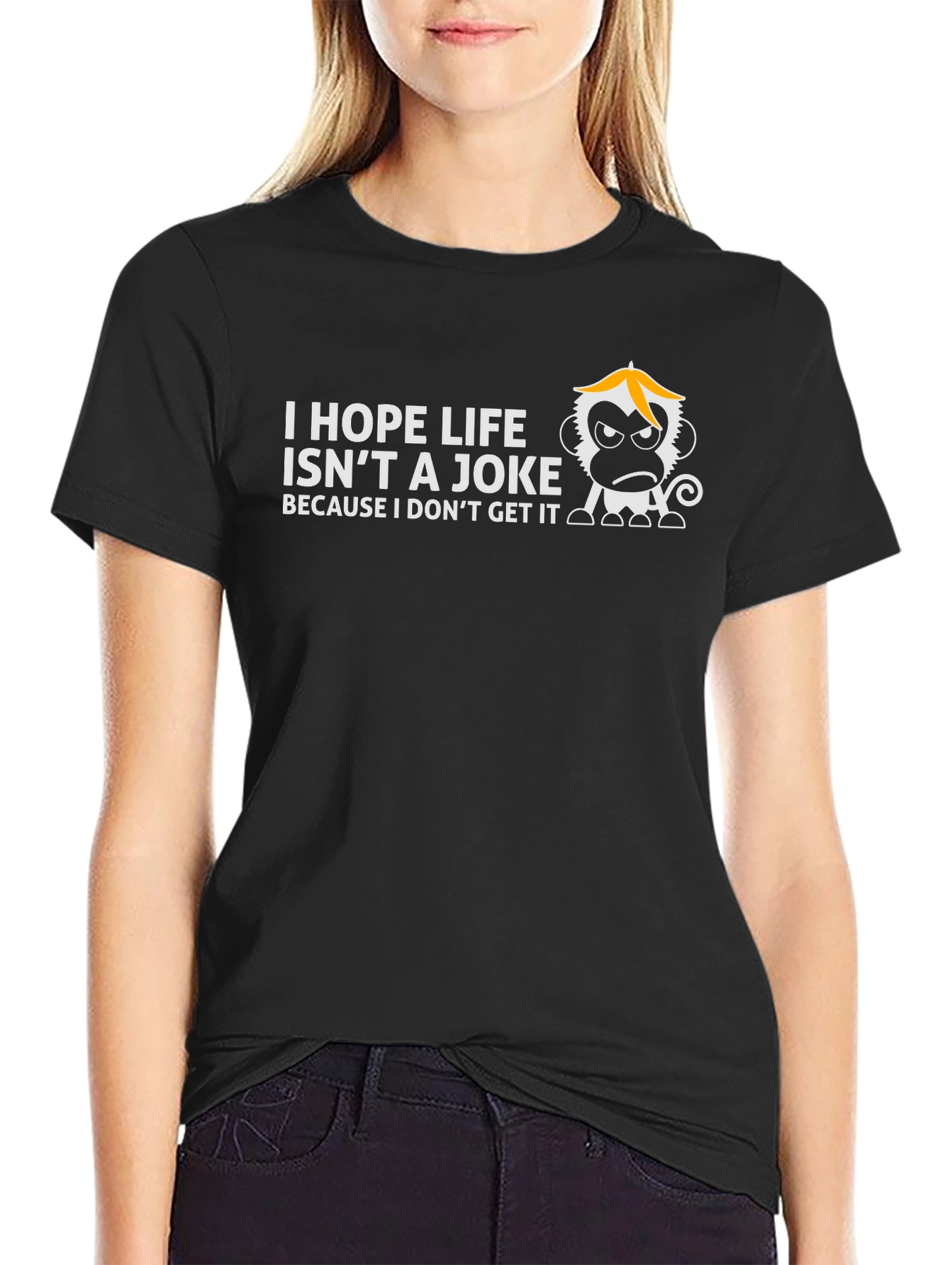 Funny Monkey Graphic T-Shirt: I Hope Life Isnt A Joke