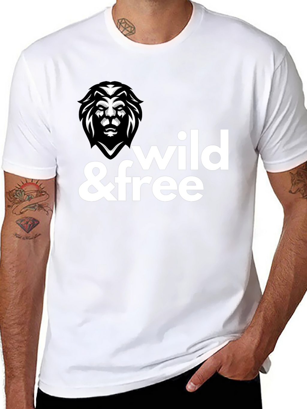 Wild & Free Lion Graphic Tee - Modern Style