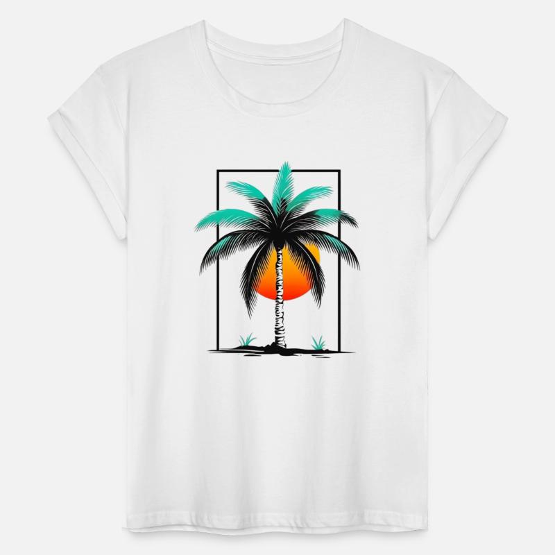 Grayscale Line Drawing Of A Central palm tree