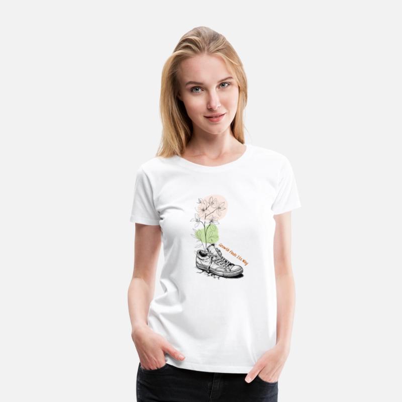 Growth Finds Its Way Line Art Floral Sneaker Tee