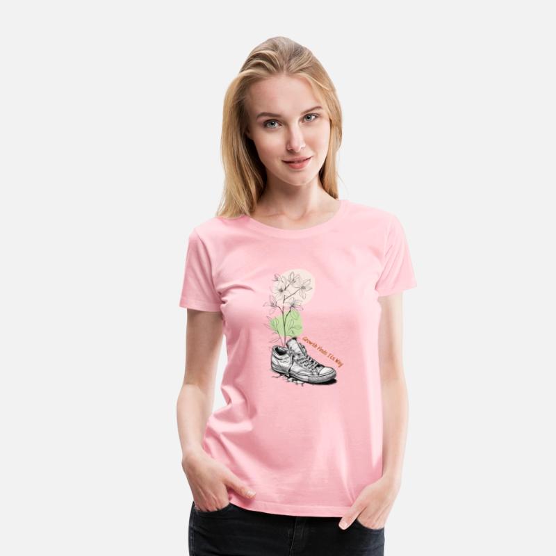 Growth Finds Its Way Line Art Floral Sneaker Tee