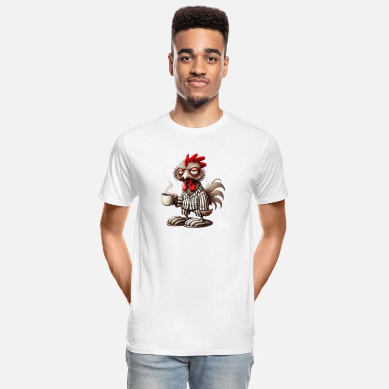 Grumpy Rooster Morning – Coffee First! T-Shirt