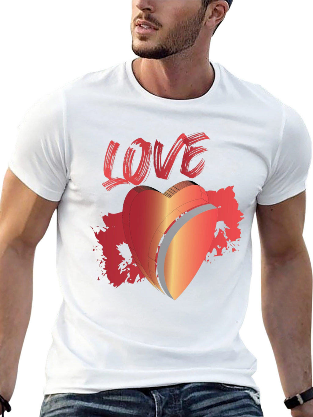 LOVE Graphic T-Shirt Heart Valentines Day Tee