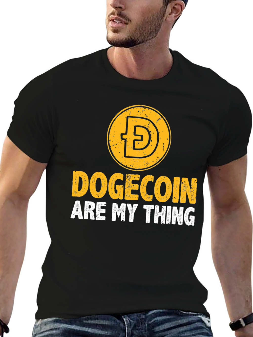 Dogecoin Are My Thing Black Graphic Tee