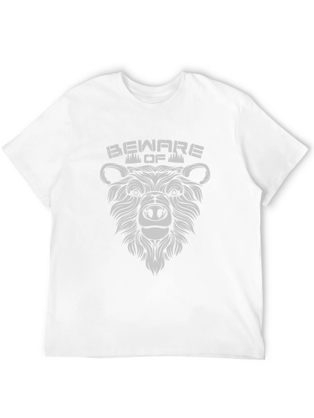 Beware of Bear Graphic Print Black T-Shirt