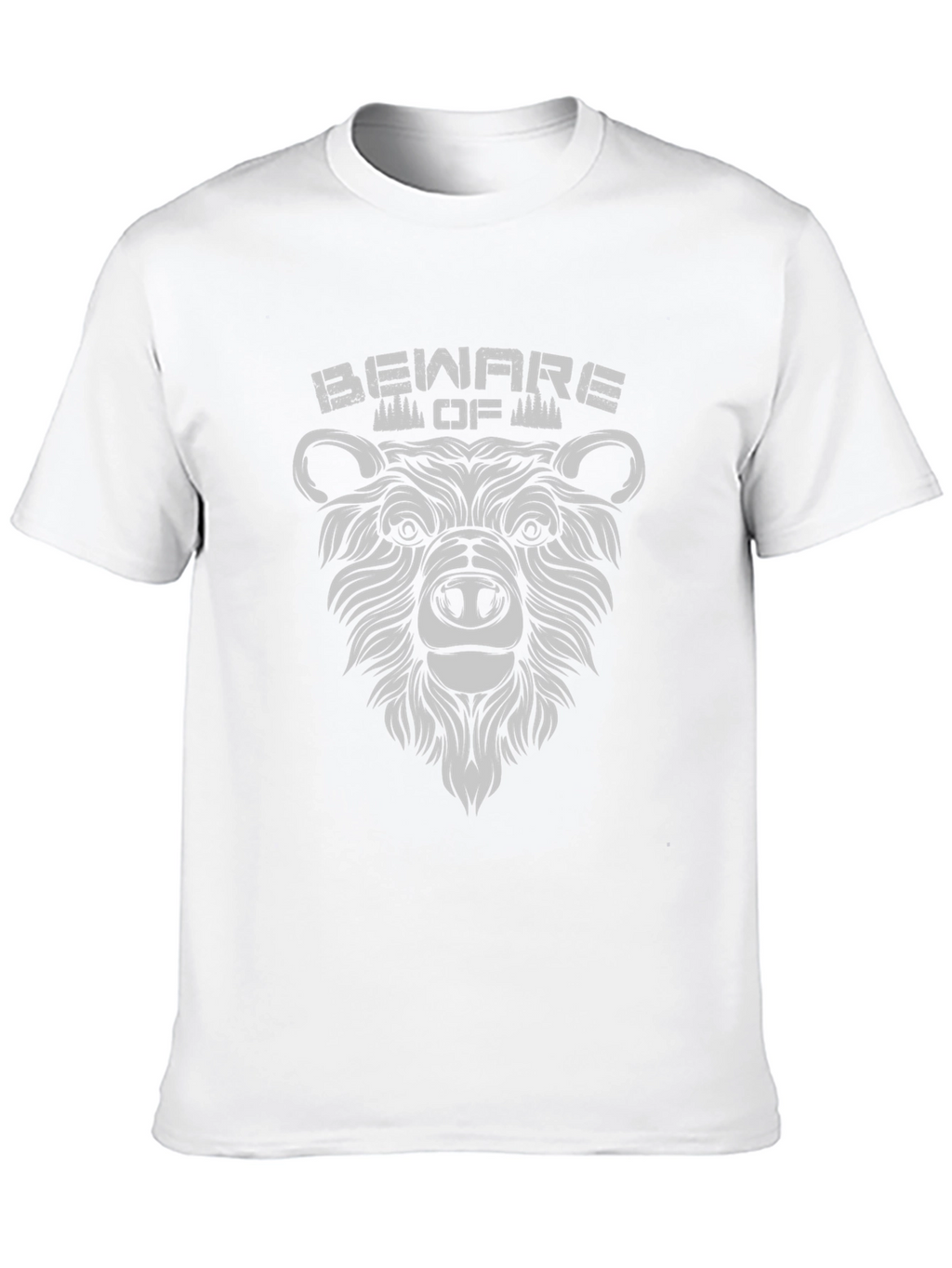 Beware of Bear Graphic Print Black T-Shirt