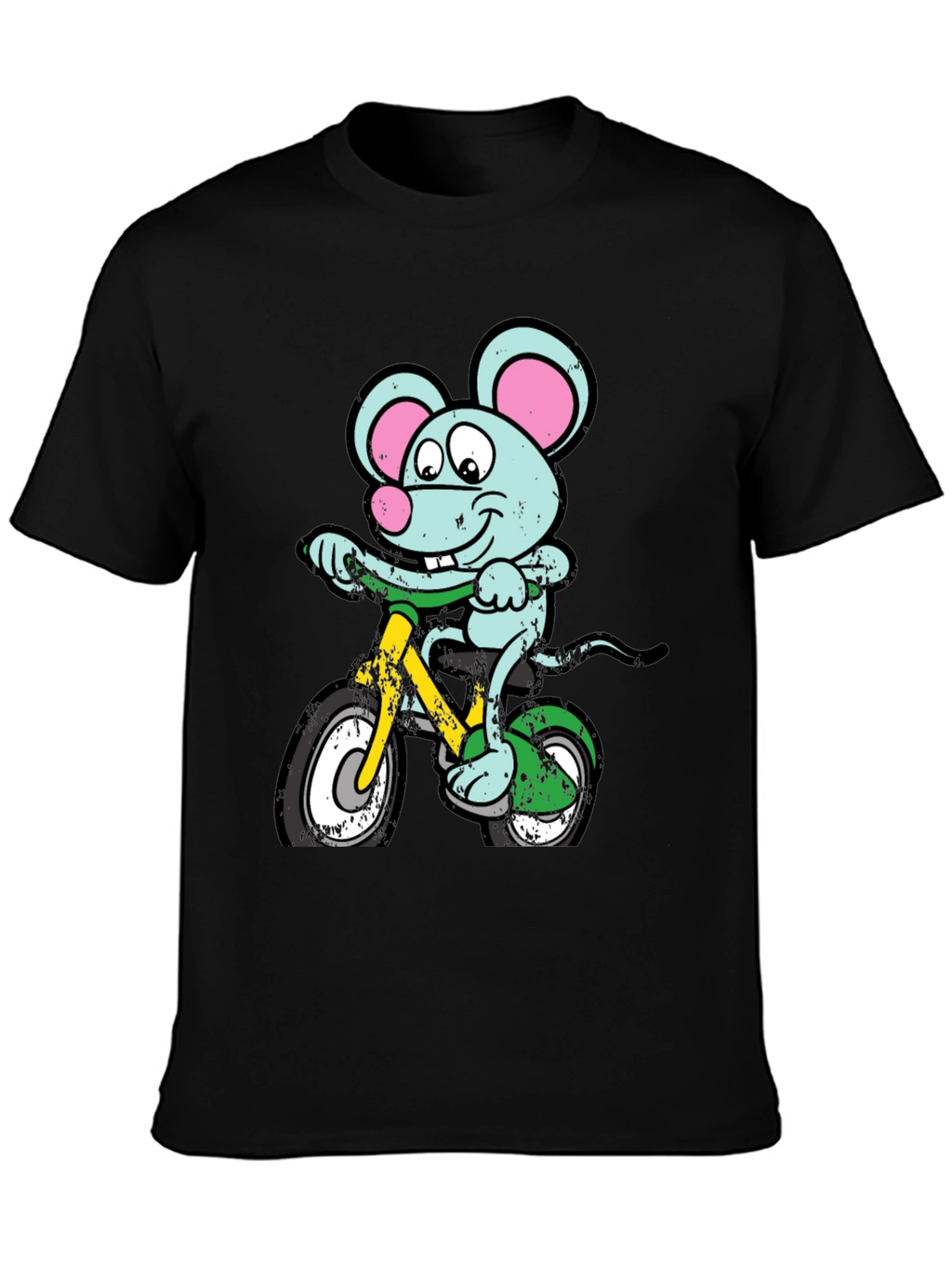 Cartoon Mouse on Bike Graphic Tee