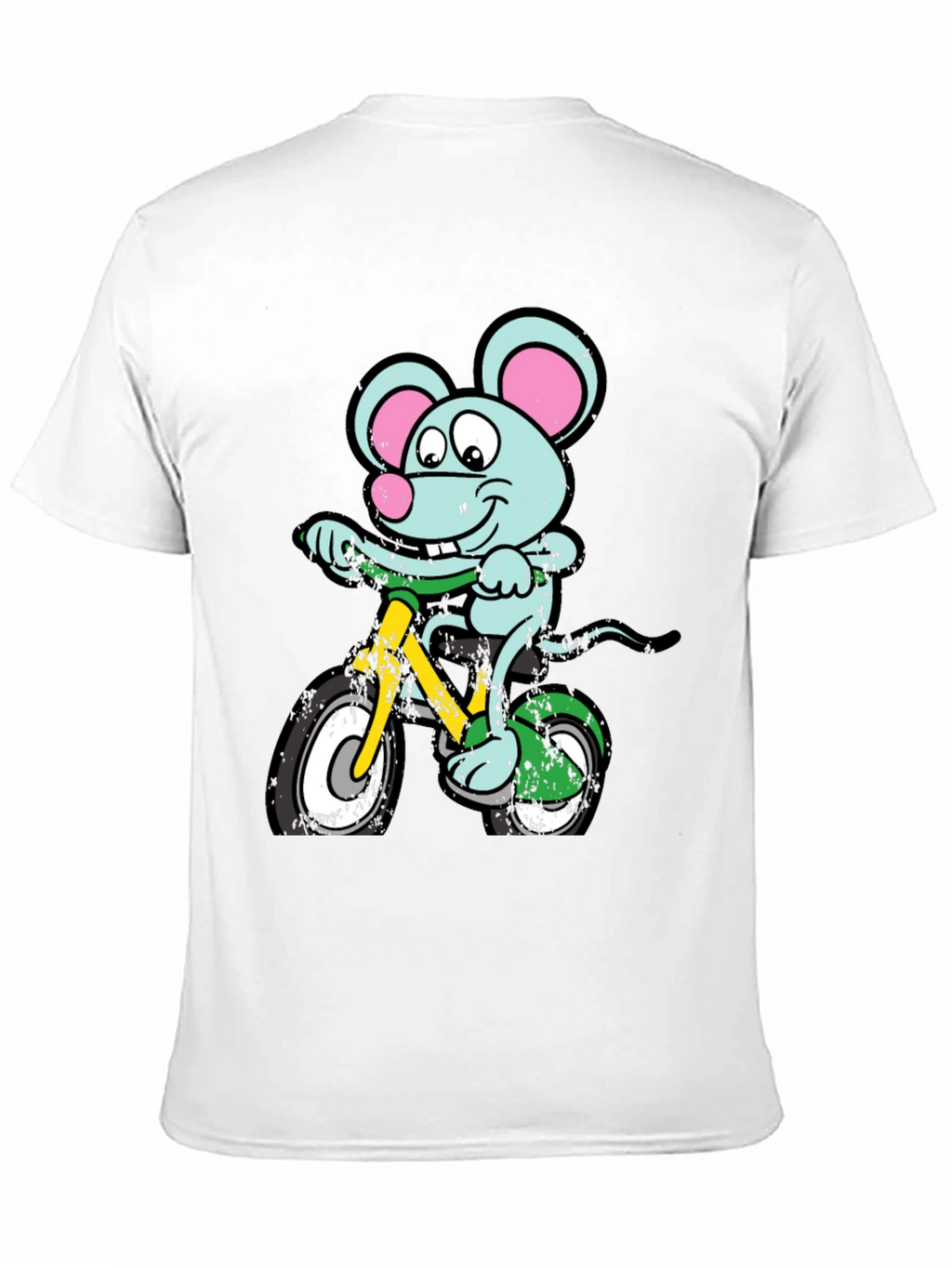 Cartoon Mouse on Bike Graphic Tee