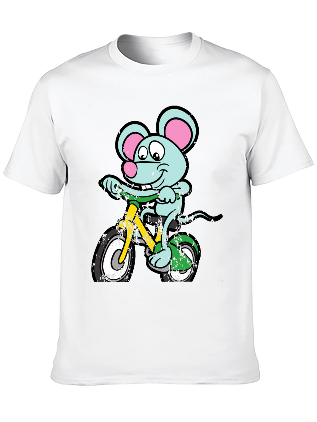 Cartoon Mouse on Bike Graphic Tee