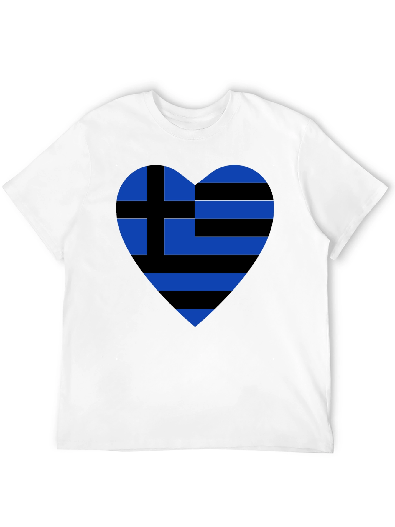 Greek Heart Flag Black T-Shirt