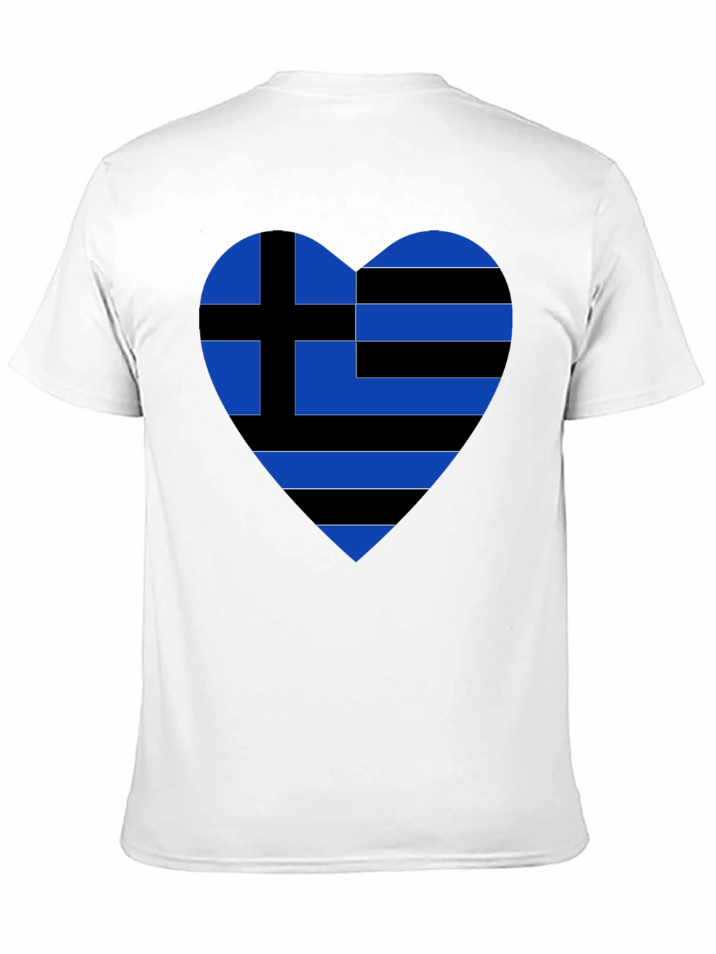 Greek Heart Flag Black T-Shirt