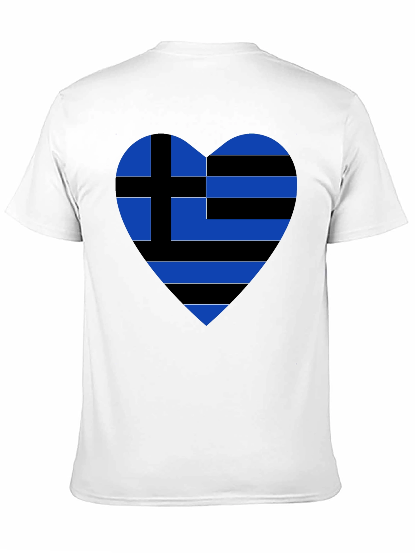 Greek Heart Flag Black T-Shirt