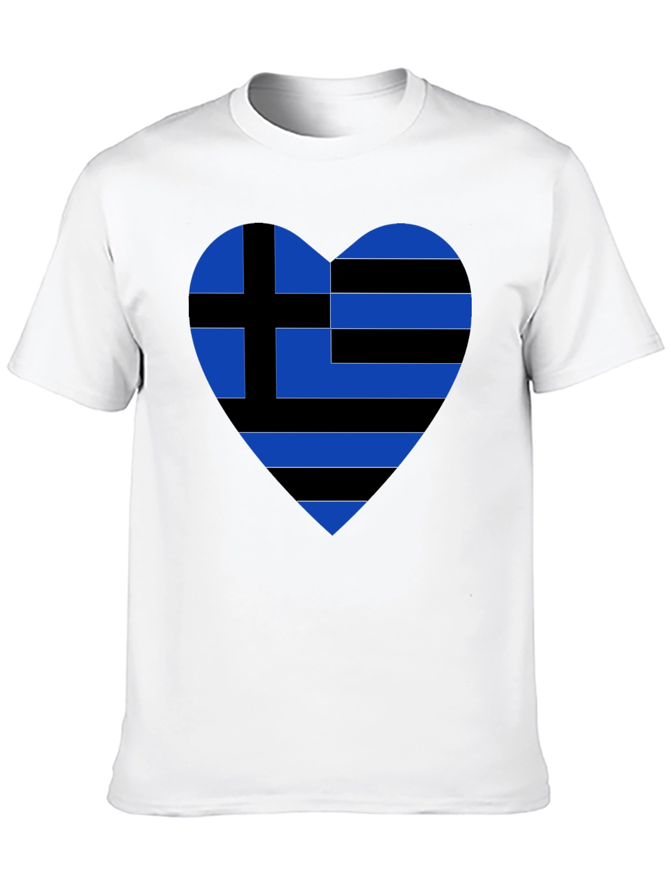 Greek Heart Flag Black T-Shirt