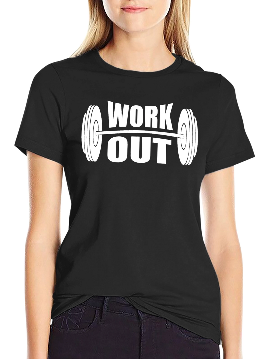 Work Out Black Graphic Tee