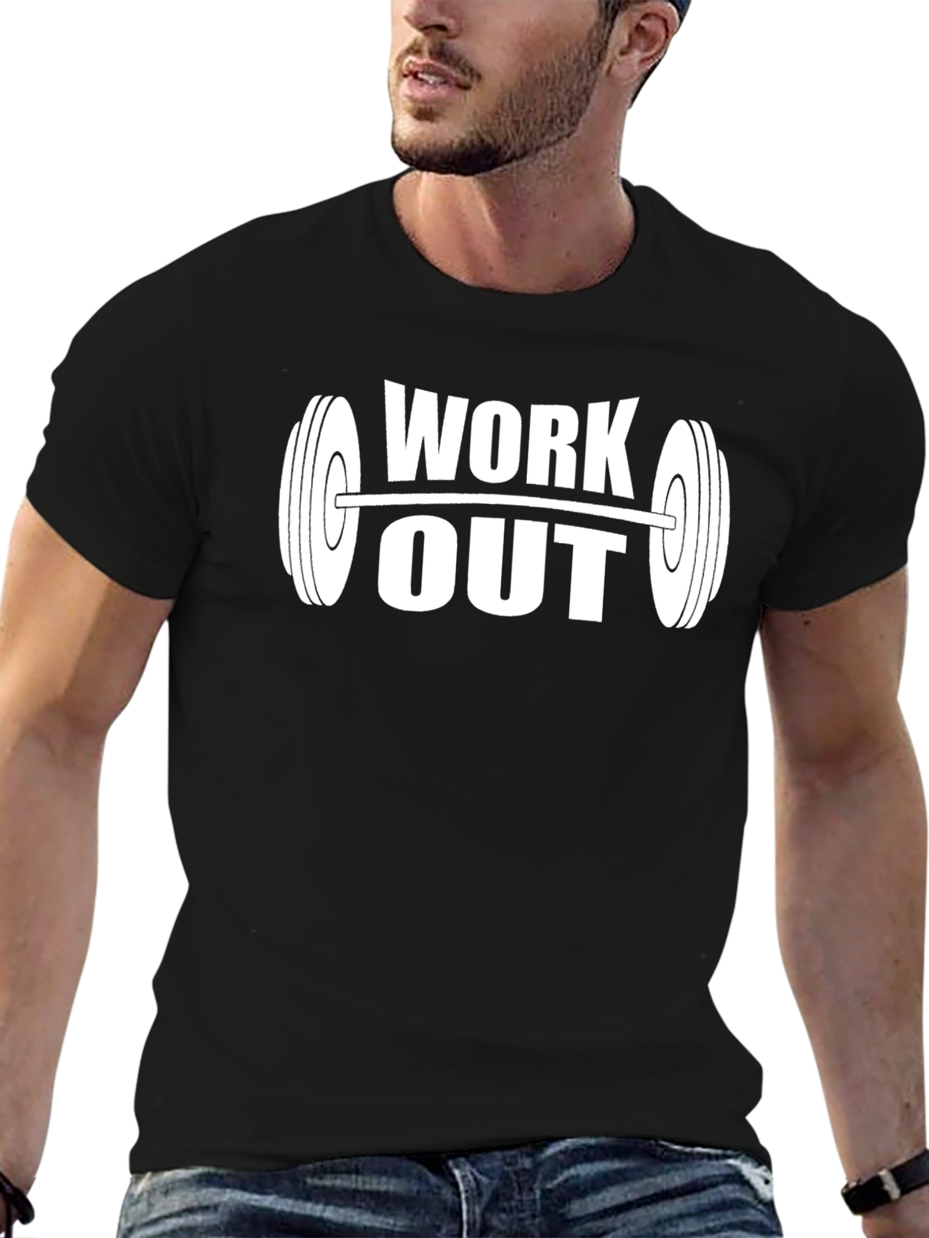Work Out Black Graphic Tee
