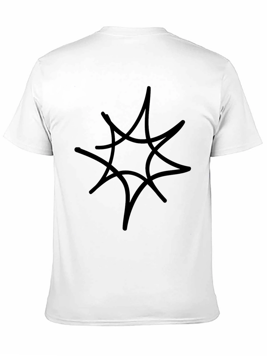 Abstract Starburst Graphic Tee - Black Cotton Comfort