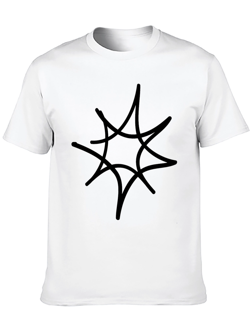 Abstract Starburst Graphic Tee - Black Cotton Comfort
